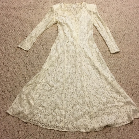 Vintage lace Western boho beachy wedding dress - Picture 8 of 8